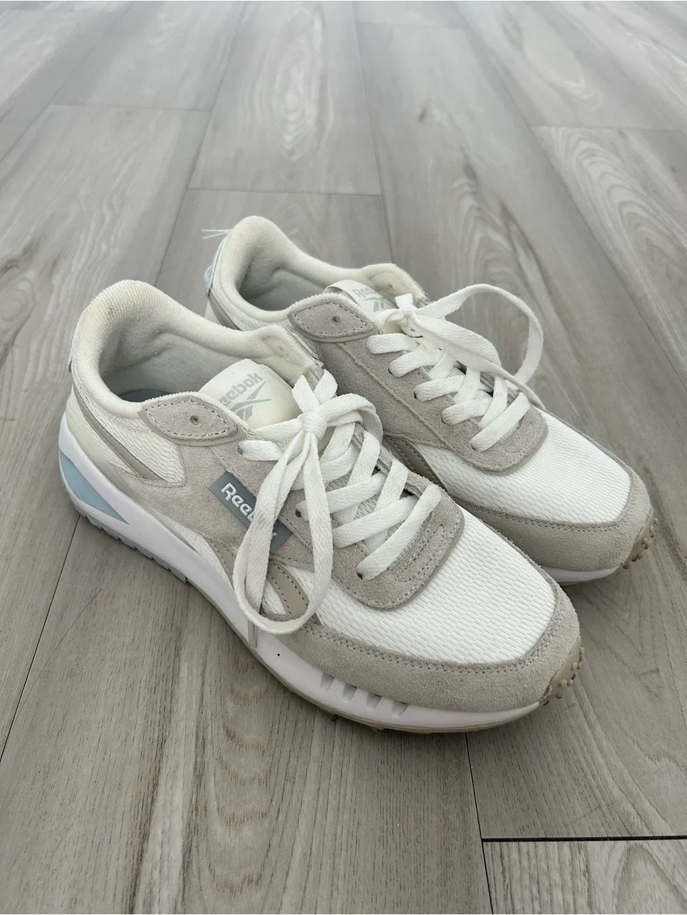 Reebok White & Blue Retro Sneakers